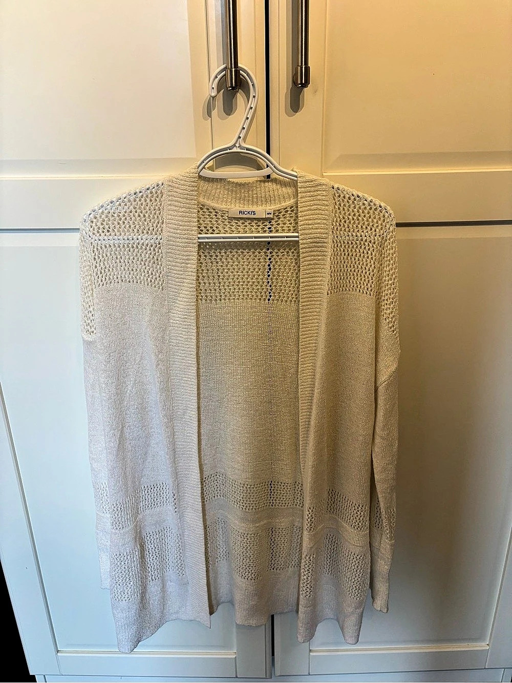 Ricki’s Open Front Cardigan in Cream Like New